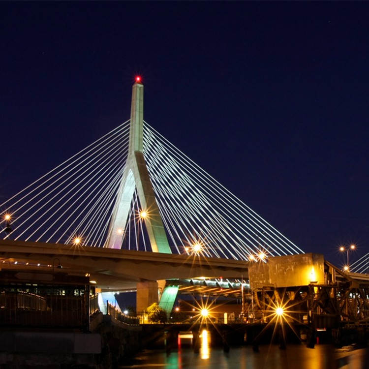 Photograph of the Lexington Bridge at night