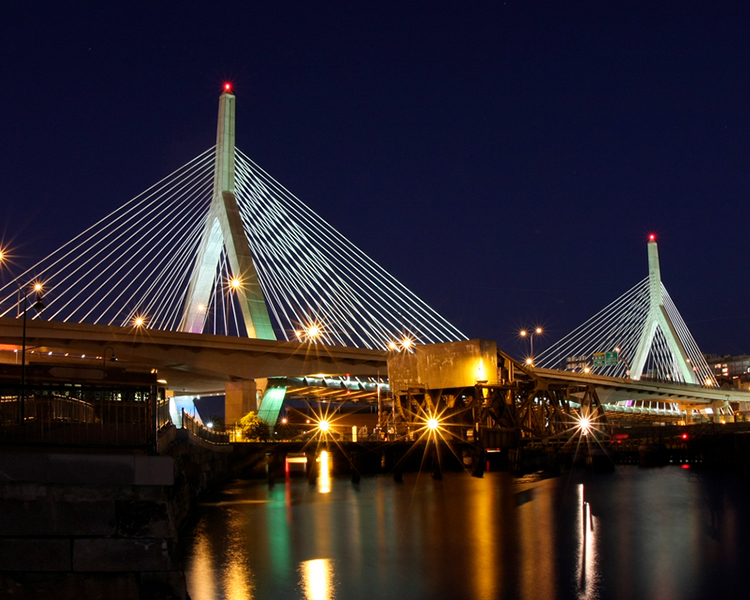 Photograph of the Lexington Bridge at night